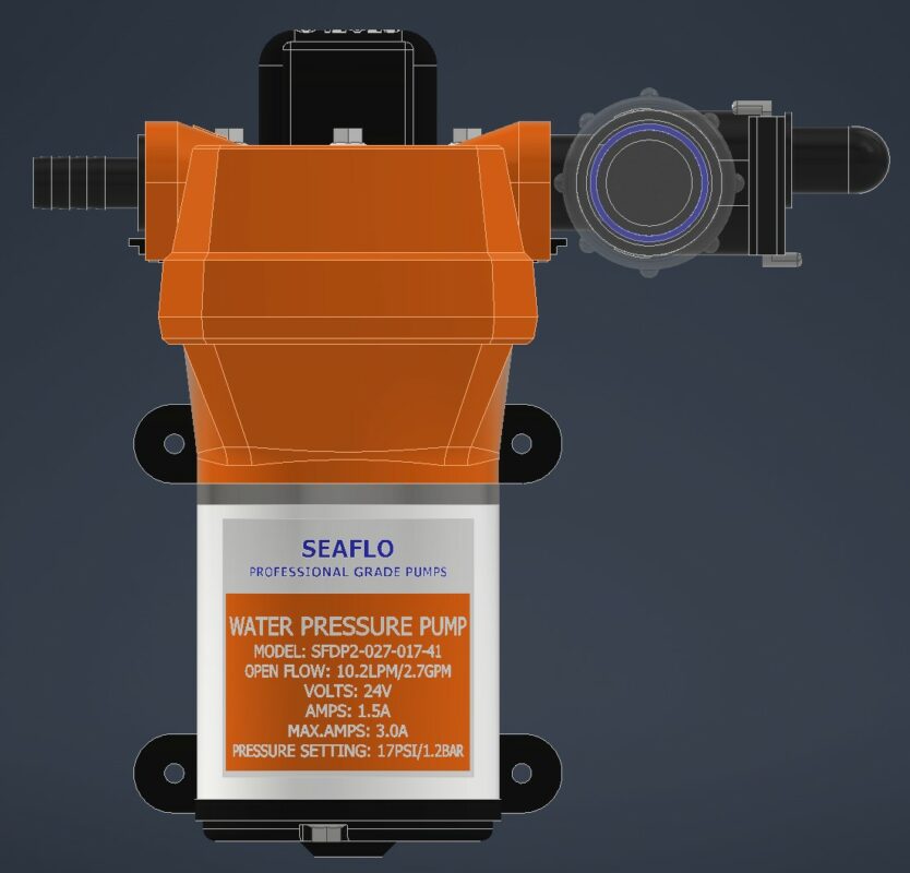 3D модель 3д-модель мембранного насоса SEAFLO SFDP2-027-017-41