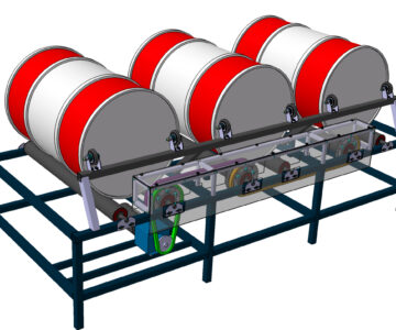 3D модель Установка перемешивания смолы (краски) в 200 литровых бочках
