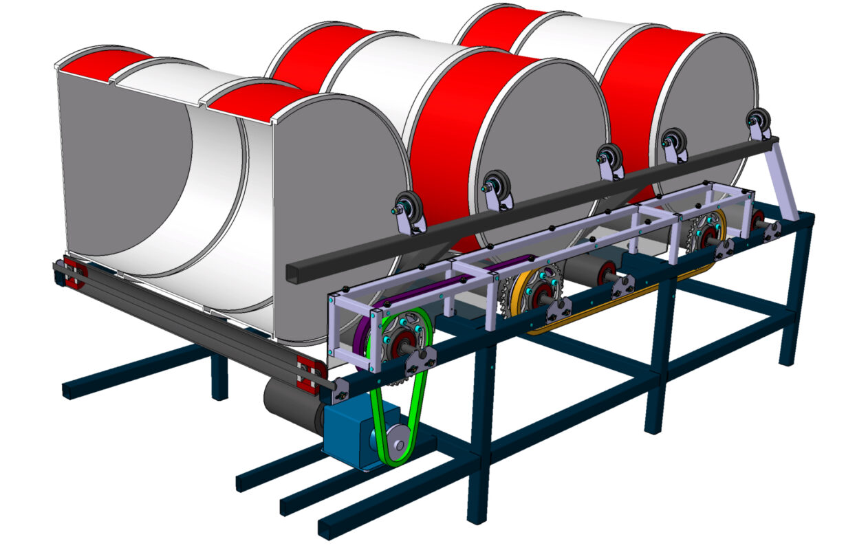 3D модель Установка перемешивания смолы (краски) в 200 литровых бочках