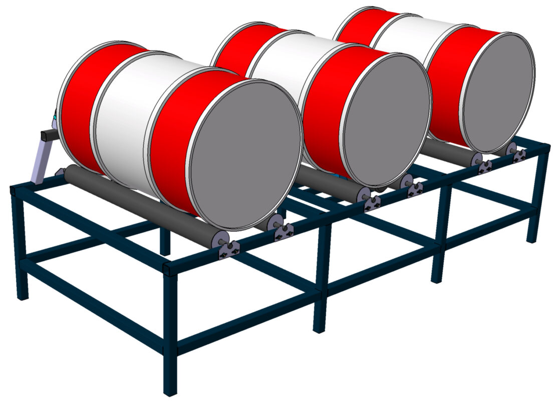 3D модель Установка перемешивания смолы (краски) в 200 литровых бочках