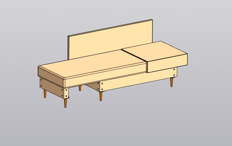 Чертеж Кушетка раскладная