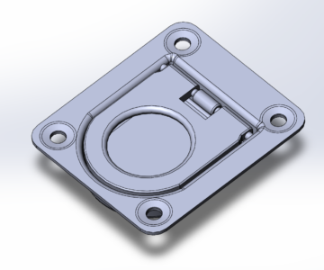3D модель Ручка потайная SUNFINE 44х38мм, нержавеющая сталь