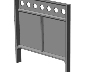 3D модель ЖБ секционный забор  (2990х3150х200)