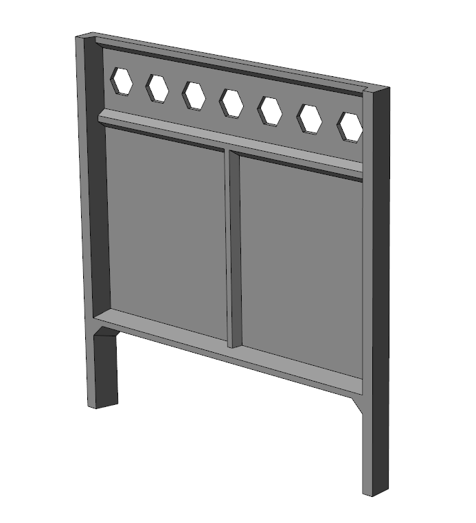 3D модель ЖБ секционный забор  (2990х3150х200)