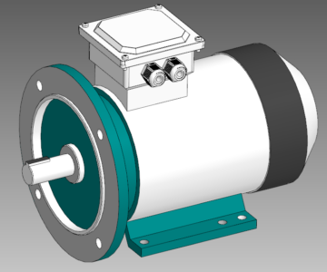 3D модель Электродвигатель 5АИ 100 L2, d28, P300, 5,5кВт IM2081 (Элком)