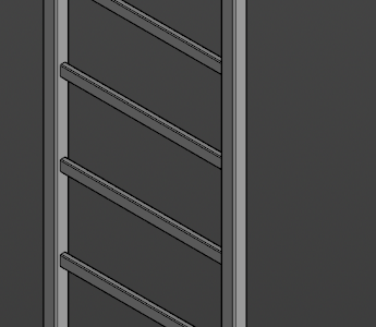 3D модель Навесная лестница из профильной трубы