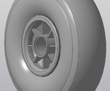 3D модель Колесо пневматическое для грузовых тележек диаметр 255мм