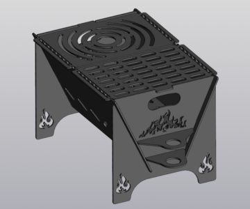 3D модель Мангал V - образный 529х328х301 мм