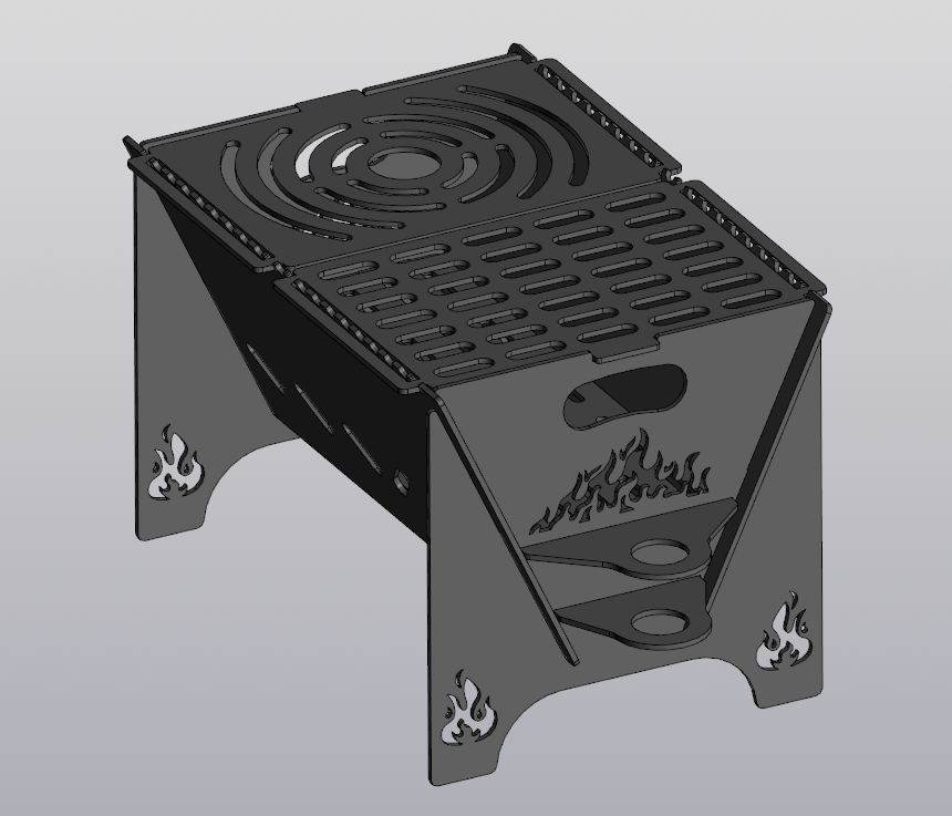 3D модель Мангал V - образный 529х328х301 мм