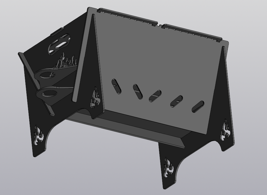 3D модель Мангал V - образный 529х328х301 мм