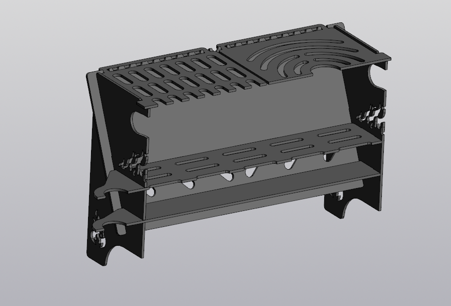 3D модель Мангал V - образный 529х328х301 мм