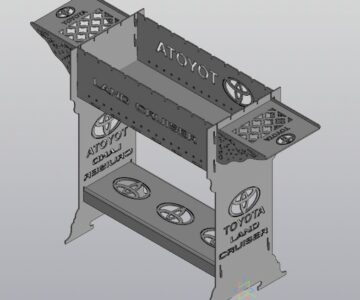 3D модель Мангал высокий Тойота ЛандКрузер толщина 4 мм