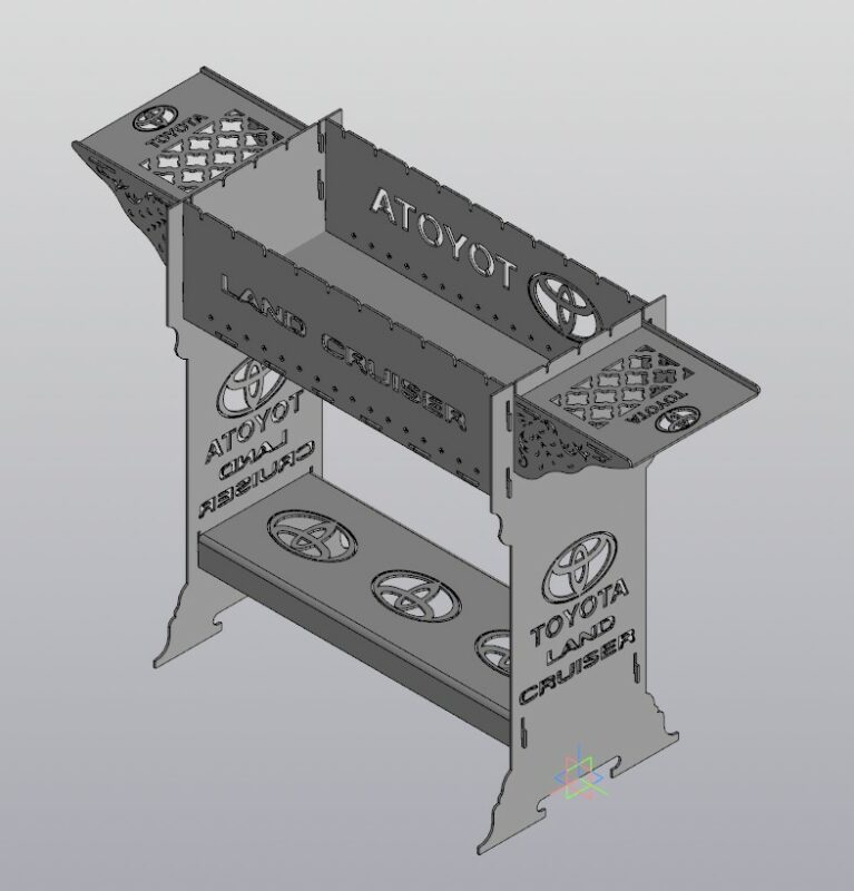 3D модель Мангал высокий Тойота ЛандКрузер толщина 4 мм