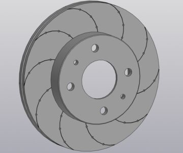 3D модель Тормозной диск Nissan almera classic с перфорацией