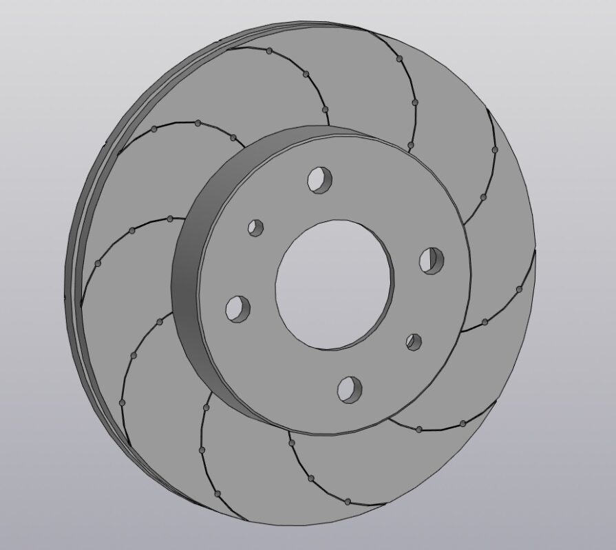 3D модель Тормозной диск Nissan almera classic с перфорацией