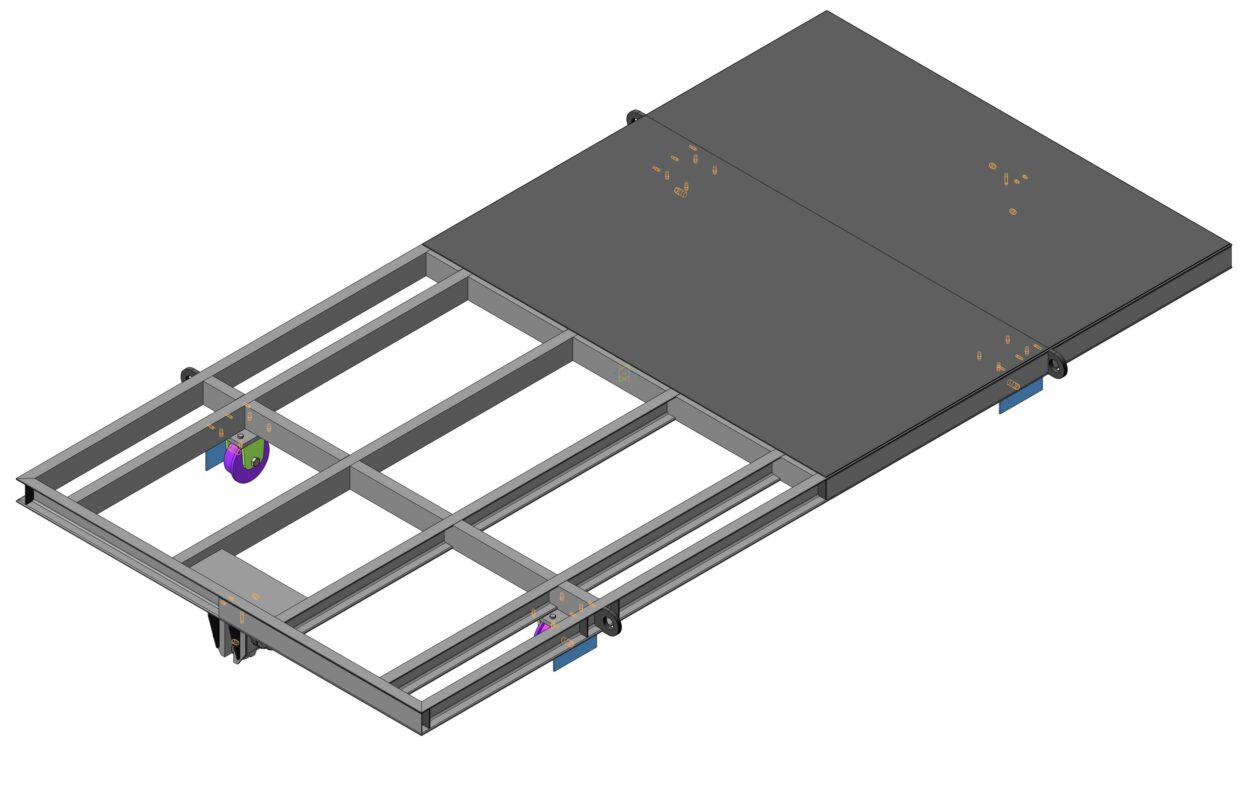 3D модель ТТМ-2(2х4) Н 00.000 - Тележка 2,0т
