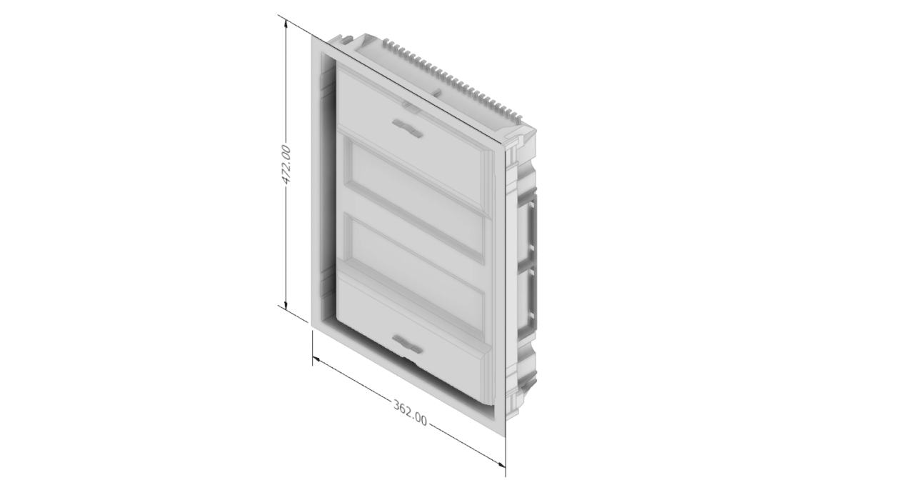 3D модель Щиток ABB UK624NB Vert. UP 12PLE IP30 basis