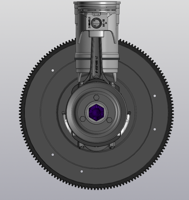 3D модель 3д-модель кривошипно-шатунного механизма двигателя КШМ ЗМЗ-21