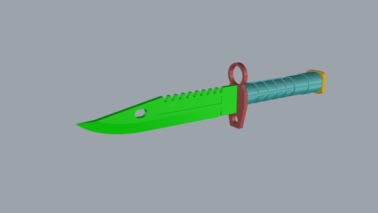 3D модель Модель игрового ножа M9 bayonet из CS