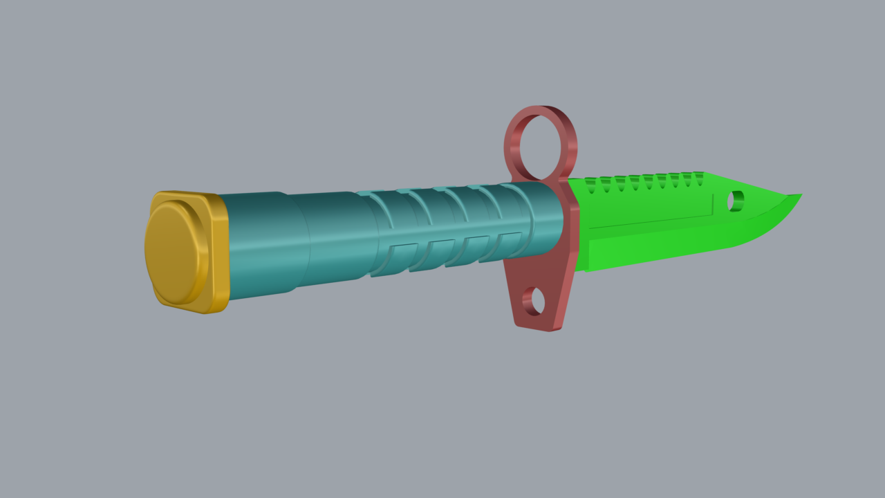 3D модель Модель игрового ножа M9 bayonet из CS
