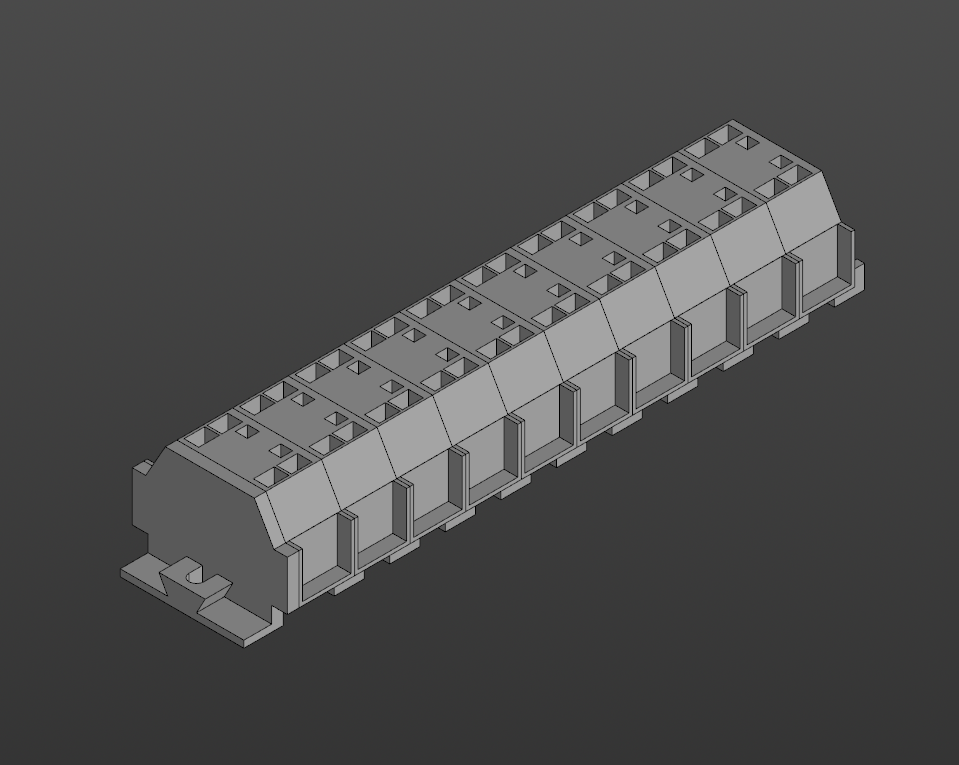 3D модель Клемма WAGO 262-210 с торцевой крышкой, соответствует реальному размеру.