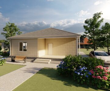 3D модель Эскиз и 3д модель дачного дома 130м2