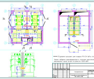 Чертеж Трансформаторная подстанция ТП 10/0,4 кВ