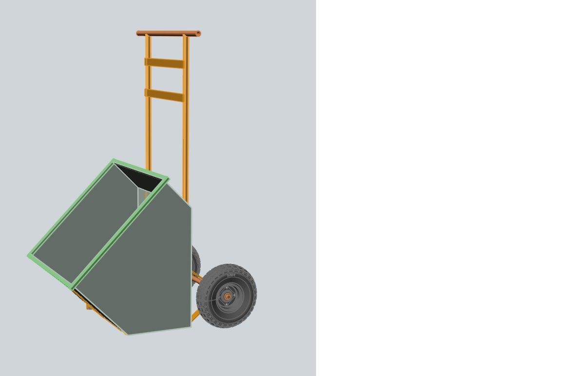 3D модель Садовая тачка самосвальная-тележка транспортировочная