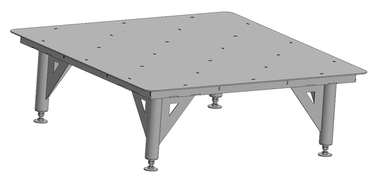 3D модель Стол сварочный - слесарный 1500х1500х500 с регулируемыми ножками