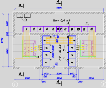 Чертеж Трансформаторная подстанция ТП 10/0,4 кВ