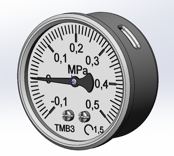 3D модель Мановакуумметр гидравлический ТМВ-320Т.10