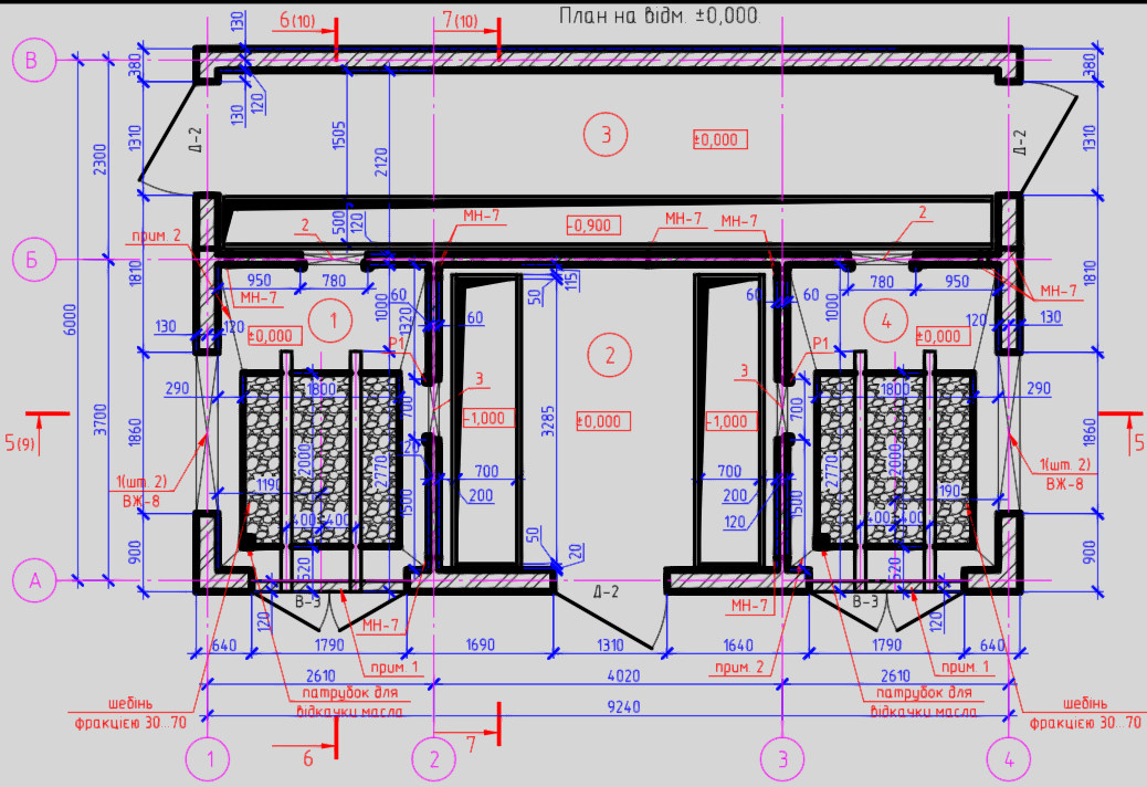 Чертеж Трансформаторная подстанция ТП 10/0,4 кВ АС