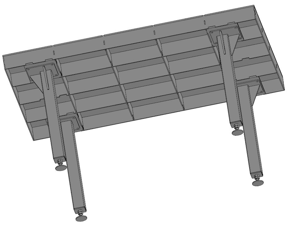 3D модель Стол слесарный усиленный 1200х1800х850 с регулируемыми ножками