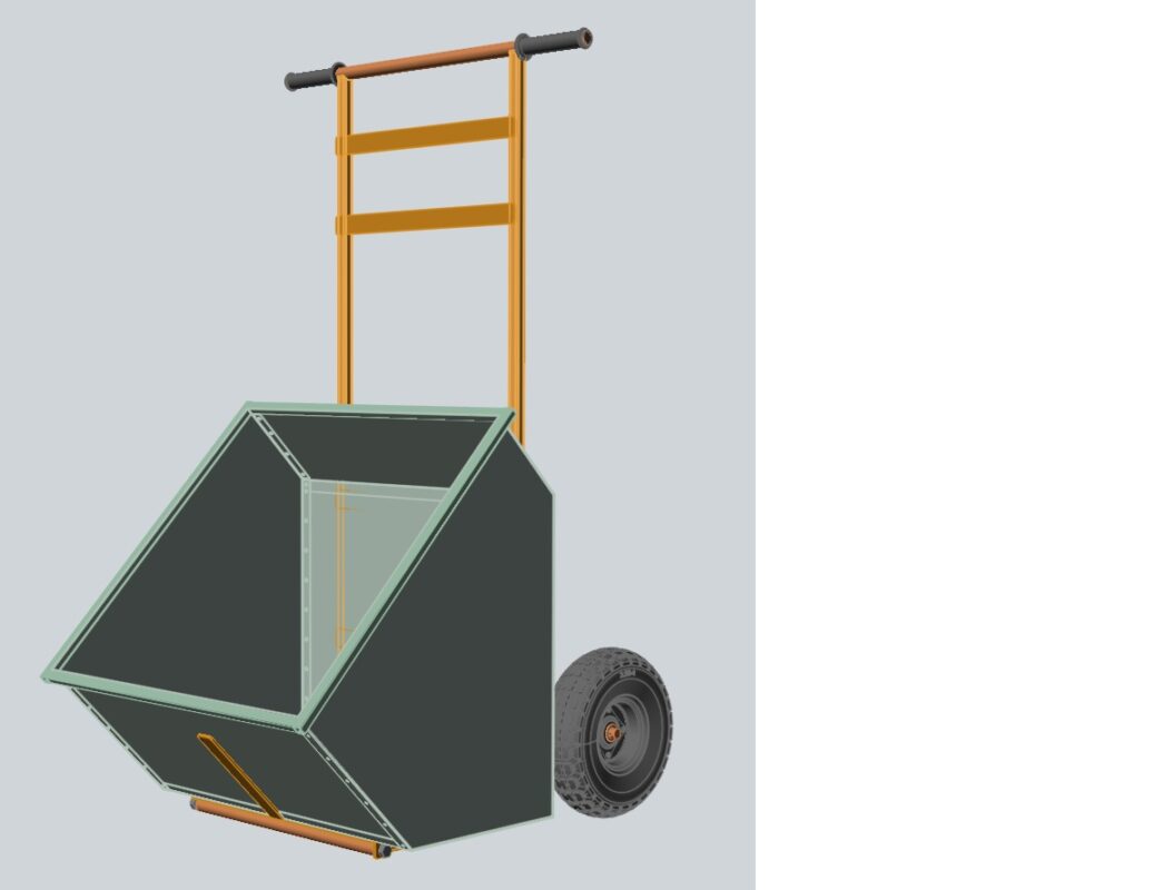 3D модель Садовая тачка самосвальная-тележка транспортировочная