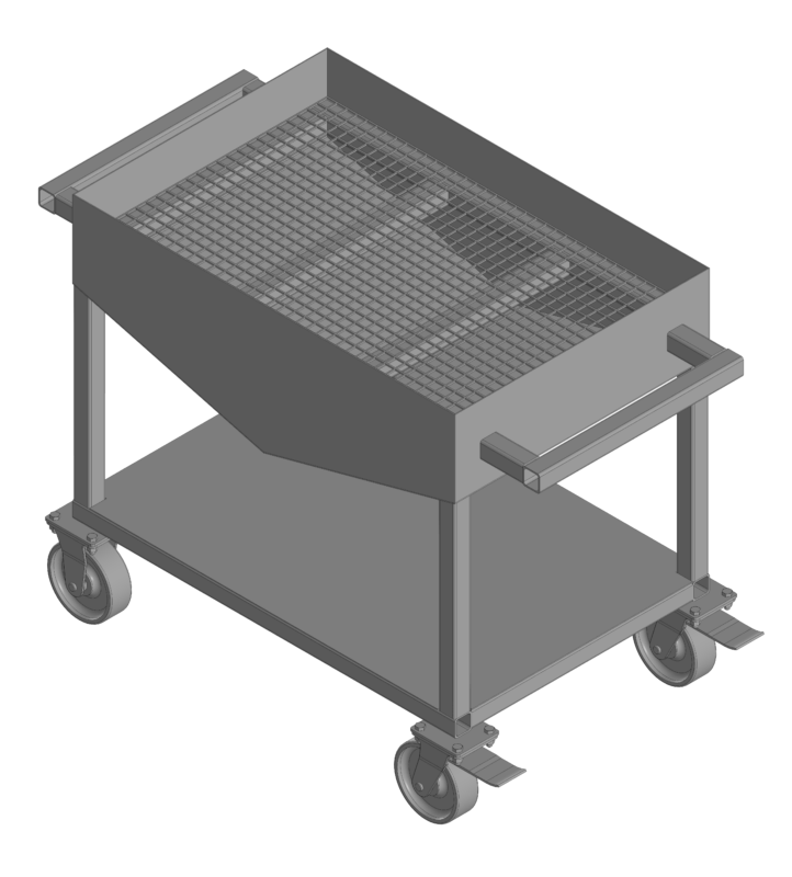 3D модель Тележка для перемещения деталей в цехе