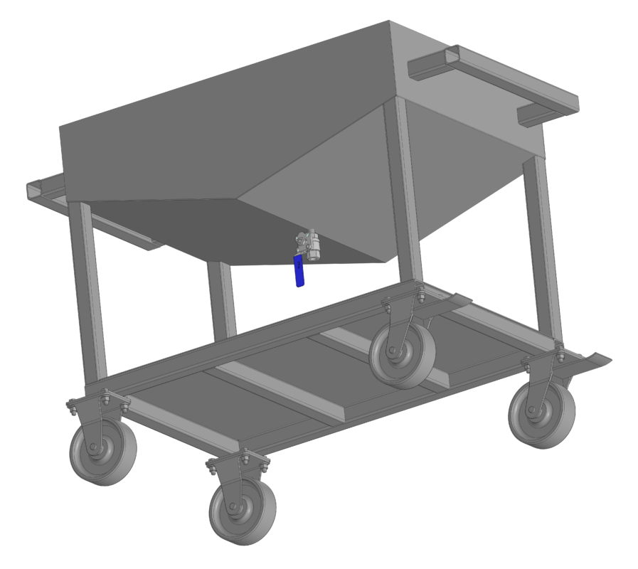 3D модель Тележка для перемещения деталей в цехе