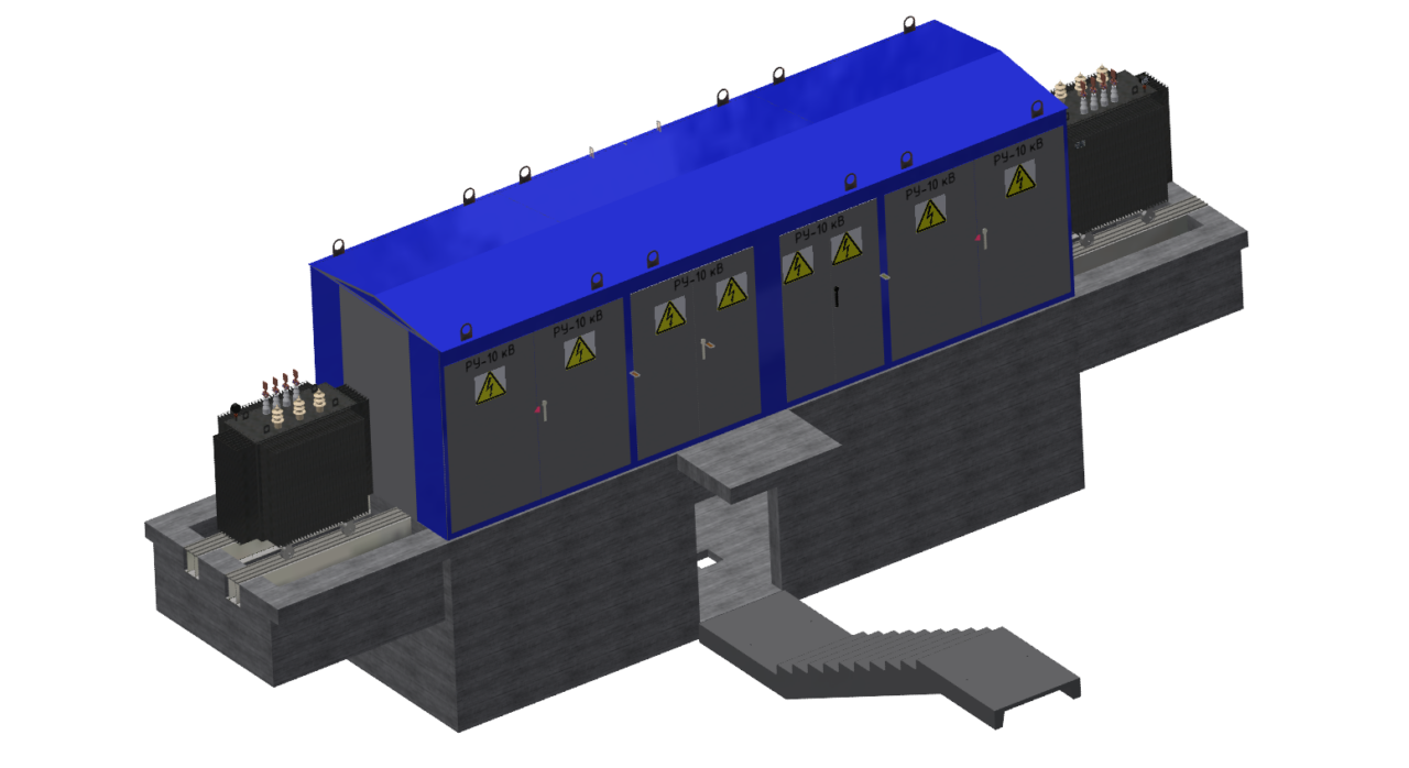 3D модель Трансформаторная подстанция 2КТПН 1000/10/0,4 кВ