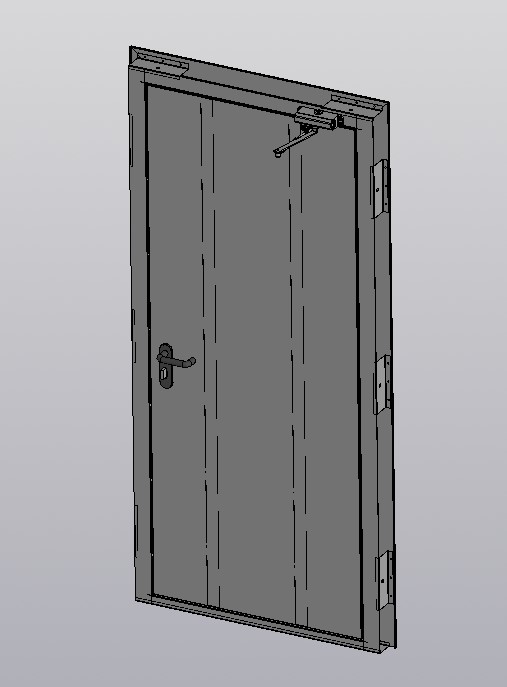 3D модель Дверь одноконтурная 2050х960