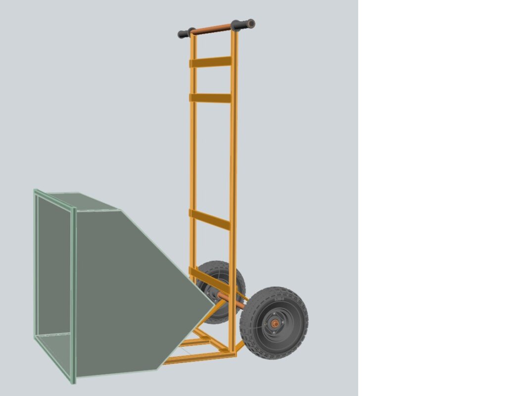 3D модель Садовая тачка самосвальная-тележка транспортировочная