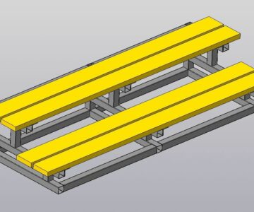 3D модель Лестница приставная 690х2000х400 мм