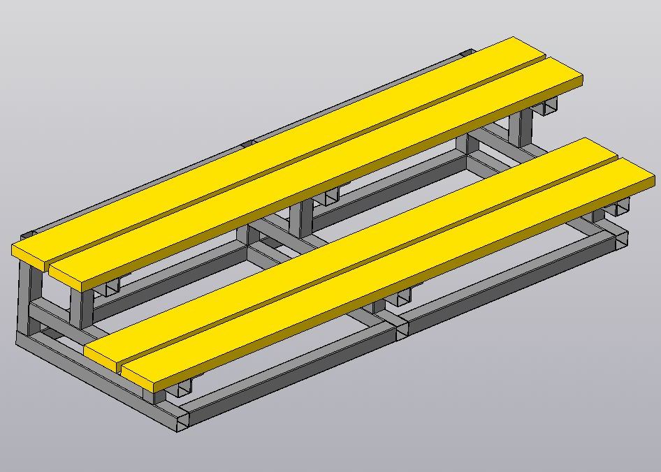3D модель Лестница приставная 690х2000х400 мм