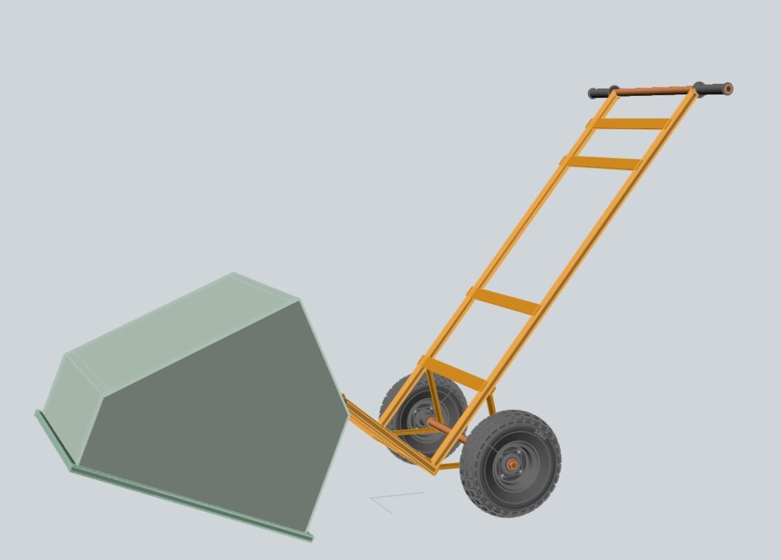 3D модель Садовая тачка самосвальная-тележка транспортировочная