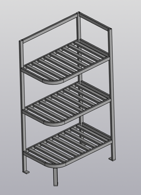 3D модель Стеллаж для сумок и коробок  490х830х1540 мм