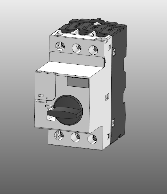 3D модель Авт. выкл. защиты двигателя NS2-25X 20-25А с поворотной ручкой (R) + доп. ручки