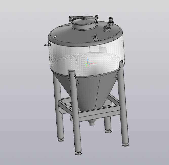 3D модель Модель вертикальной ёмкости 1м3