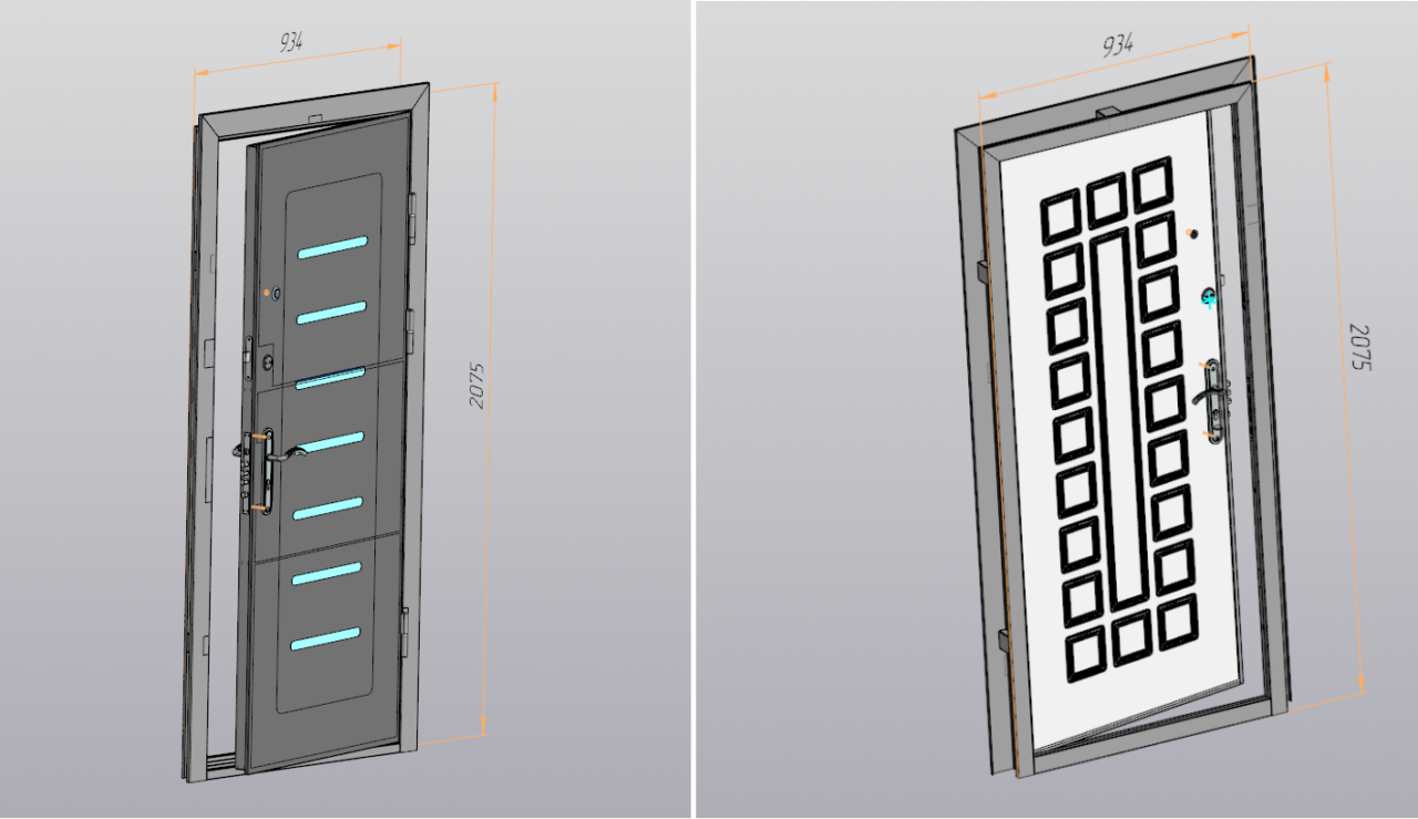3D модель Входная дверь квартирная (правая)