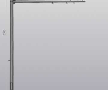 3D модель Модель столба для установки дорожных видеокамер и радаров (2 варианта)