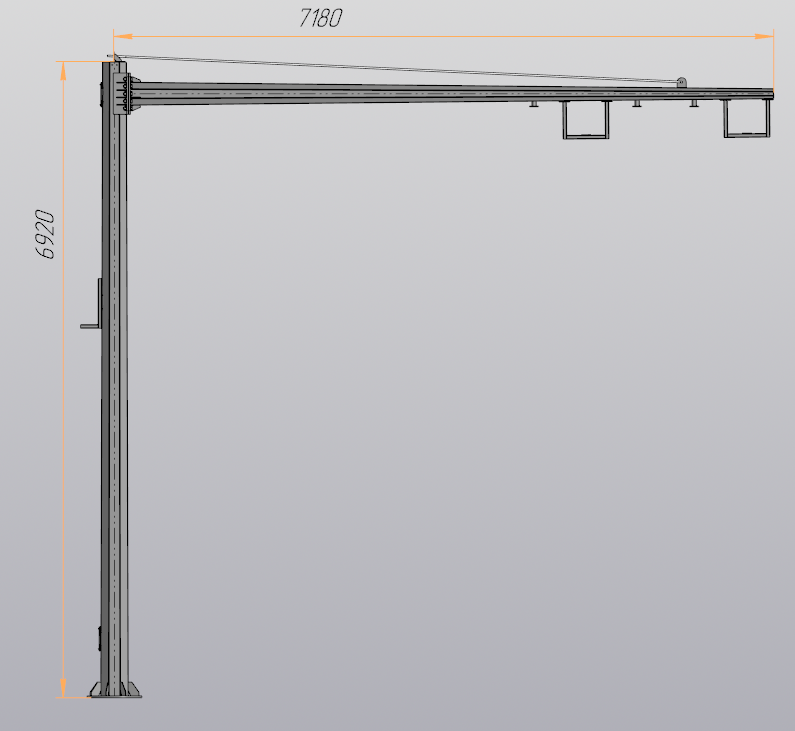 3D модель Модель столба для установки дорожных видеокамер и радаров (2 варианта)