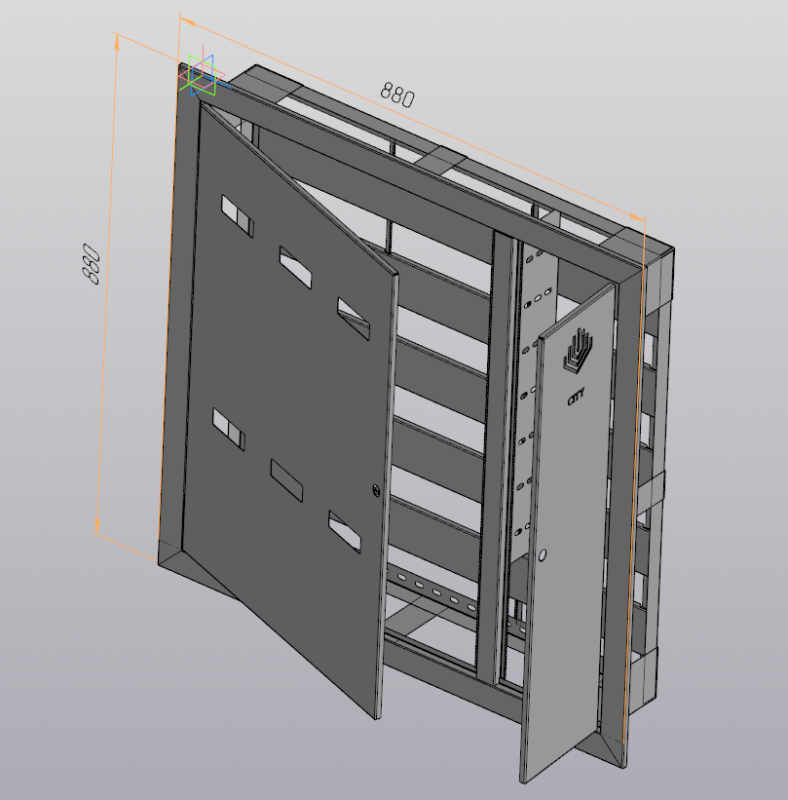 3D модель Электрощит подъездный 800х800 мм