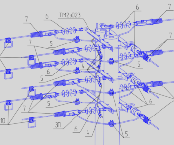 Чертеж Типовые решения СИП 10 кВ на арматуре SICAME